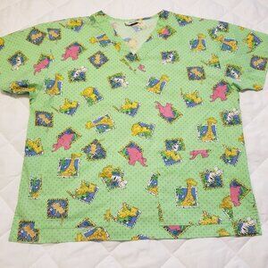 Jaylyn Scrub Top- Green Safari